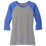 Ladies Perfect Tri 3/4 - Sleeve Raglan Royal Blue Frost / Grey Frost X - Small