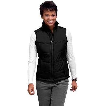 Ladies Puffy Vest Black/Black X - Small