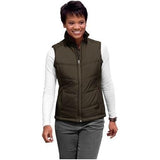 Ladies Puffy Vest Espresso/Foliage Green X - Large