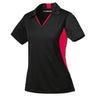 Ladies Side Blocked Micropique Sport - Wick Polo Black/Deep Red X - Small Polos/Knits