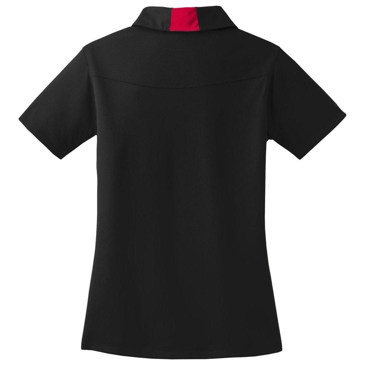 Ladies Side Blocked Micropique Sport - Wick Polo Black/Deep Red X - Small Polos/Knits