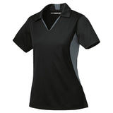 Ladies Side Blocked Micropique Sport - Wick Polo Black/Iron Grey X - Small Polos/Knits