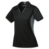 Ladies Side Blocked Micropique Sport - Wick Polo Black/Iron Grey X - Small Polos/Knits