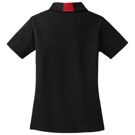 Ladies Side Blocked Micropique Sport - Wick Polo Black/True Red X - Small Polos/Knits