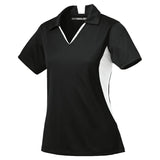 Ladies Side Blocked Micropique Sport - Wick Polo Black/White X - Small Polos/Knits