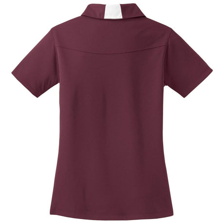 Ladies Side Blocked Micropique Sport - Wick Polo Maroon/White X - Small Polos/Knits
