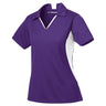 Ladies Side Blocked Micropique Sport - Wick Polo Purple/White X - Small Polos/Knits