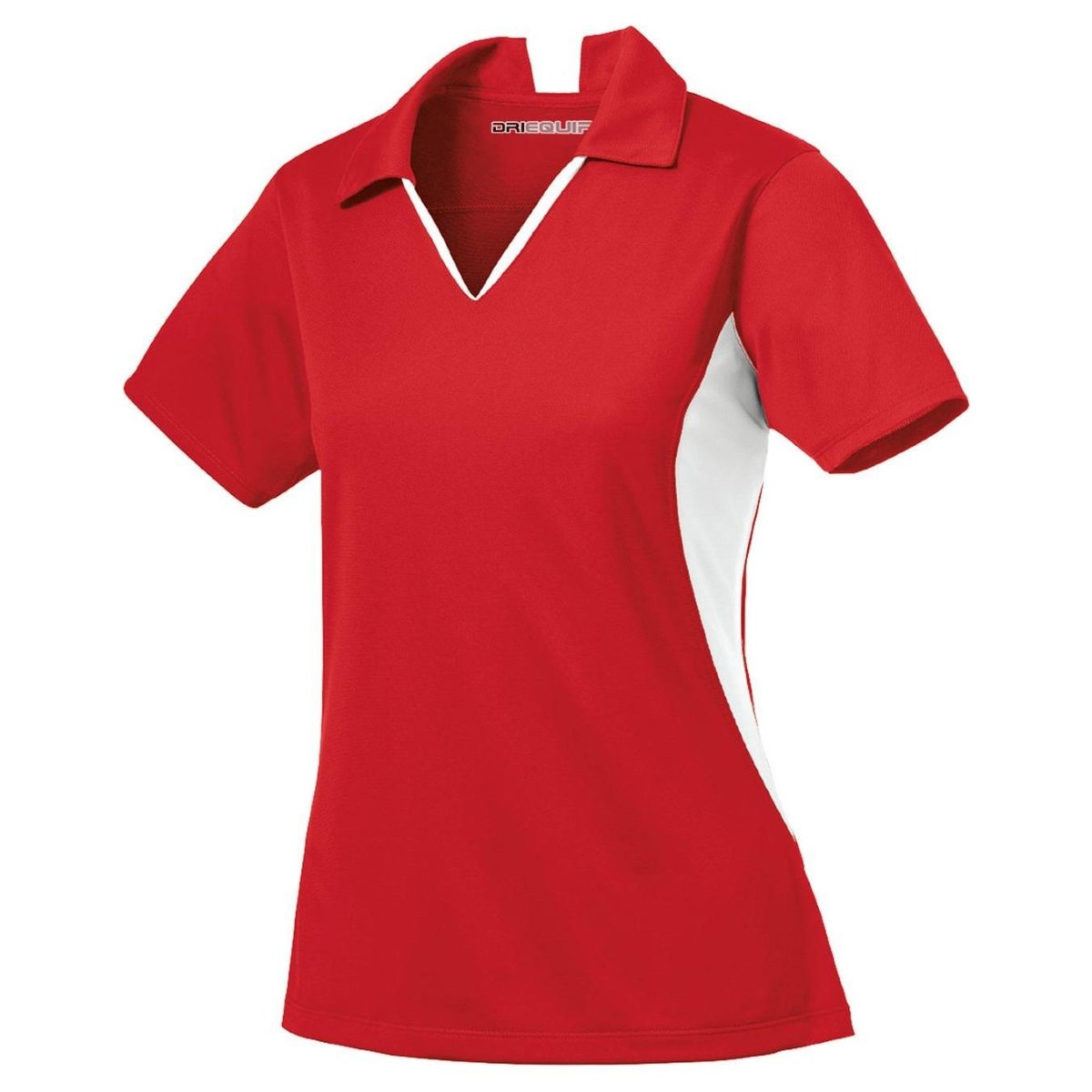 Ladies Side Blocked Micropique Sport - Wick Polo True Red/White X - Small Polos/Knits