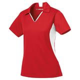 Ladies Side Blocked Micropique Sport - Wick Polo True Red/White X - Small Polos/Knits