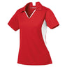 Ladies Side Blocked Micropique Sport - Wick Polo True Red/White X - Small Polos/Knits