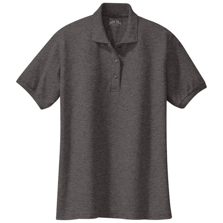 Ladies Silk Touch Polo Charcoal Heather Grey X - Small Polos/Knits