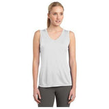 Ladies Sleeveless Competitor V - Neck Tee Small White Tank Tops