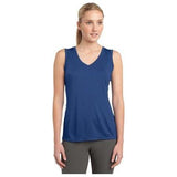 Ladies Sleeveless Moisture Wicking V - Neck Tee X - Large True Royal Tank Tops