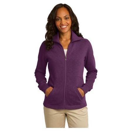 Ladies Slub Fleece Full - Zip Jacket Large Bermuda Purple Jackets