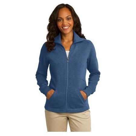 Ladies Slub Fleece Full - Zip Jacket Small Twilight Blue Jackets
