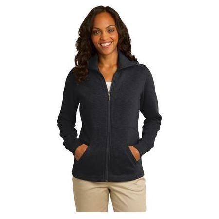 Ladies Slub Fleece Full - Zip Jacket X - Small Black Jackets