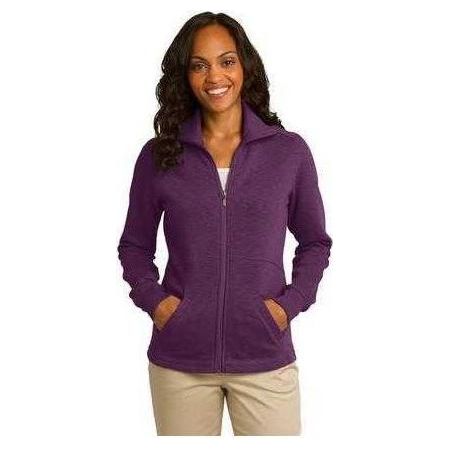 Ladies Slub Fleece Full - Zip Jacket X - Small Black Jackets
