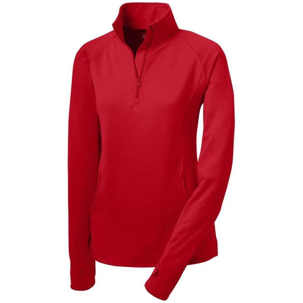 Ladies Sport - Wick Stretch 1/4 - Zip Pullover Deep Red X - Small