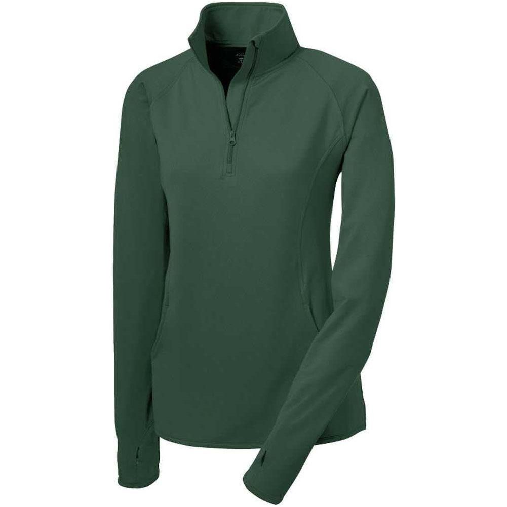 Ladies Sport - Wick Stretch 1/4 - Zip Pullover Forest Green X - Small