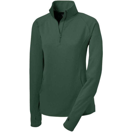 Ladies Sport - Wick Stretch 1/4 - Zip Pullover Forest Green X - Small