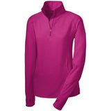 Ladies Sport - Wick Stretch 1/4 - Zip Pullover Pink Rush X - Small