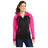 Ladies Sport - Wick Varsity Fleece Full - Zip Hooded Jacket X - Small Black/Neon Pink Jackets