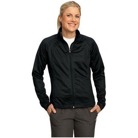 Ladies Tricot Track Jacket Black/Black Medium Jackets