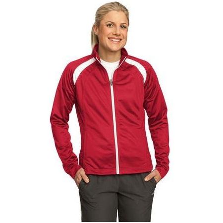 Ladies Tricot Track Jacket True Navy/White 4X - Large Jackets