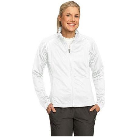 Ladies Tricot Track Jacket White/White Small Jackets