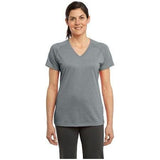 Ladies Ultimate Performance V - Neck Large Heather Grey