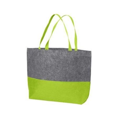 Large Felt Tote Charge Green/Felt Grey Tote Bags