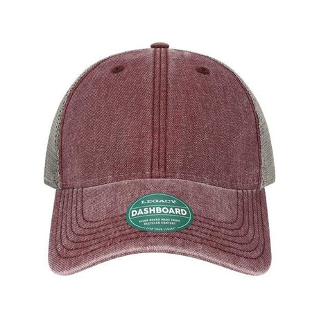 LEGACY Dashboard Trucker Cap - LEGACY DTA Burgundy/ Grey Adjustable Caps