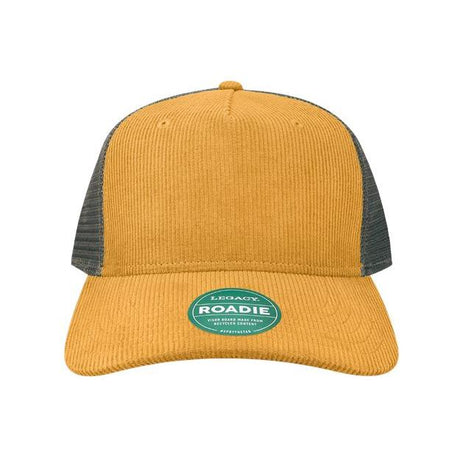 LEGACY Five - Panel Trucker Cap - LEGACY ROADIE Sawgrass Corduroy/ Brown Adjustable Caps