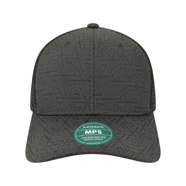 LEGACY Mid - Pro Snapback Trucker Cap - LEGACY MPS Black Z - Quilted Adjustable Trucker Caps