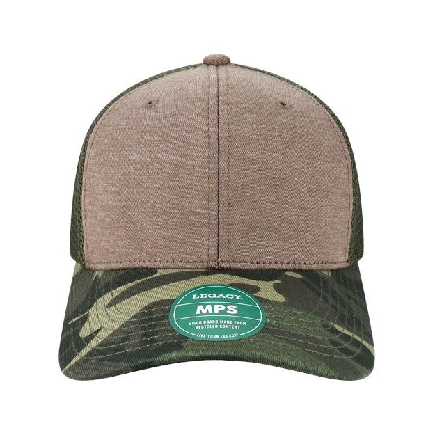 LEGACY Mid - Pro Snapback Trucker Cap - LEGACY MPS Brown Z - Quilted Adjustable Trucker Caps