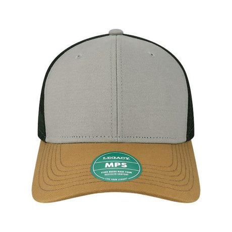 LEGACY Mid - Pro Snapback Trucker Cap - LEGACY MPS Grey/ Caramel/ Black Adjustable Trucker Caps