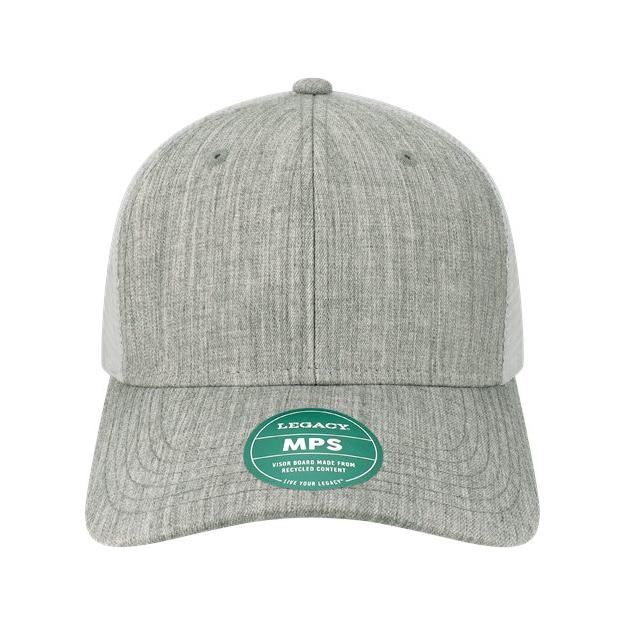 LEGACY Mid - Pro Snapback Trucker Cap - LEGACY MPS Melange Grey/ White Adjustable Trucker Caps