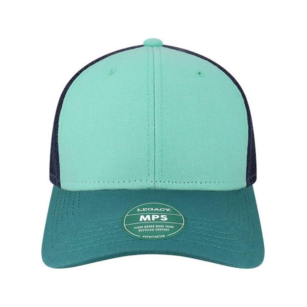 LEGACY Mid - Pro Snapback Trucker Cap - LEGACY MPS Mint/ Marine/ Navy Adjustable Trucker Caps