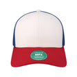 LEGACY Mid - Pro Snapback Trucker Cap - LEGACY MPS White/ Red/ Royal Adjustable Trucker Caps