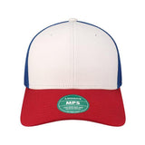 LEGACY Mid - Pro Snapback Trucker Cap - LEGACY MPS White/ Red/ Royal Adjustable Trucker Caps