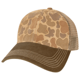 LEGACY OFA Old Favorite Trucker Cap | Low - Profile Snapback Hat Camel Duck Camo/Brown Wax Adjustable Caps