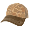 LEGACY OFA Old Favorite Trucker Cap | Low - Profile Snapback Hat Camel Duck Camo/Brown Wax Adjustable Caps