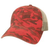 LEGACY OFA Old Favorite Trucker Cap | Low - Profile Snapback Hat Dark Red Field Camo Adjustable Caps