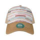 LEGACY Old Favorite Five - Panel Trucker Cap - LEGACY OFAFP Mt Sunset/ Maroon/ Khaki Adjustable Caps