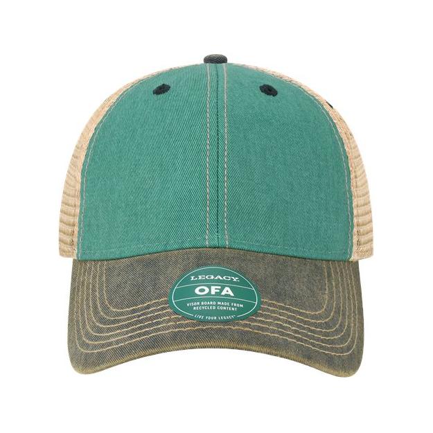 LEGACY Old Favorite Trucker Cap - LEGACY OFA Aqua Blue/ Navy Adjustable Caps