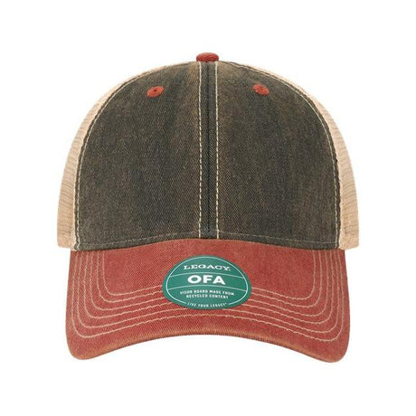 LEGACY Old Favorite Trucker Cap - LEGACY OFA Black/ Cardinal/ Khaki Adjustable Caps