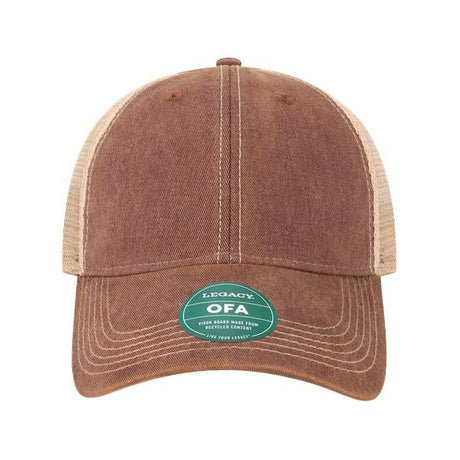 LEGACY Old Favorite Trucker Cap - LEGACY OFA Burgundy/ Khaki Adjustable Caps