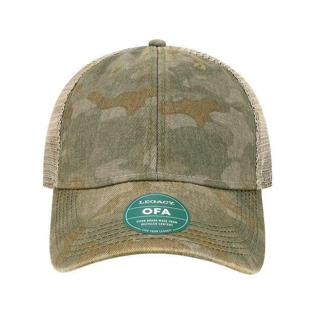 LEGACY Old Favorite Trucker Cap - LEGACY OFA Green Field Camo/ Java Adjustable Caps