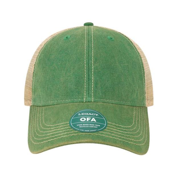 LEGACY Old Favorite Trucker Cap - LEGACY OFA Kelly Green/ Khaki Adjustable Caps