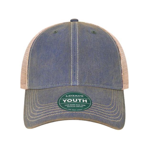 LEGACY YOUTH Old Favorite Trucker Cap - LEGACY OFAY Navy/ Khaki YOUTH Hats